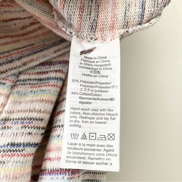 Madewell Bubble-Sleeve Crop Sweater Top in Rainbow Stripe Size XS - Picture 7 of 7